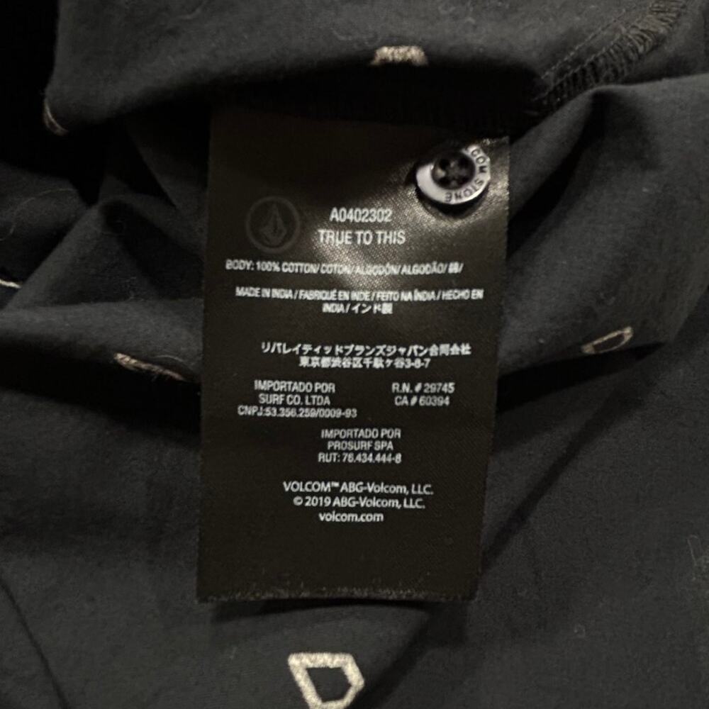 Volcom Men's Patterson Short Sleeve Button Up Shirt Black Geometric Stone L - Picture 6 of 9
